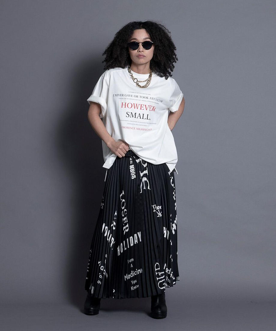 送料無料 THOMAS MAGPIE ロゴスカート logo pleated skirt